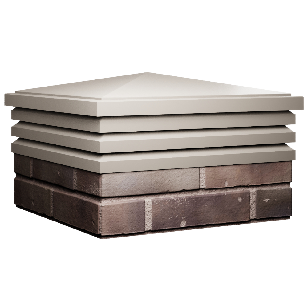 Колпак Zking Бона ХайТек Бежевый на столб 2х2 кирпича (513х513мм) в Харцызске фото