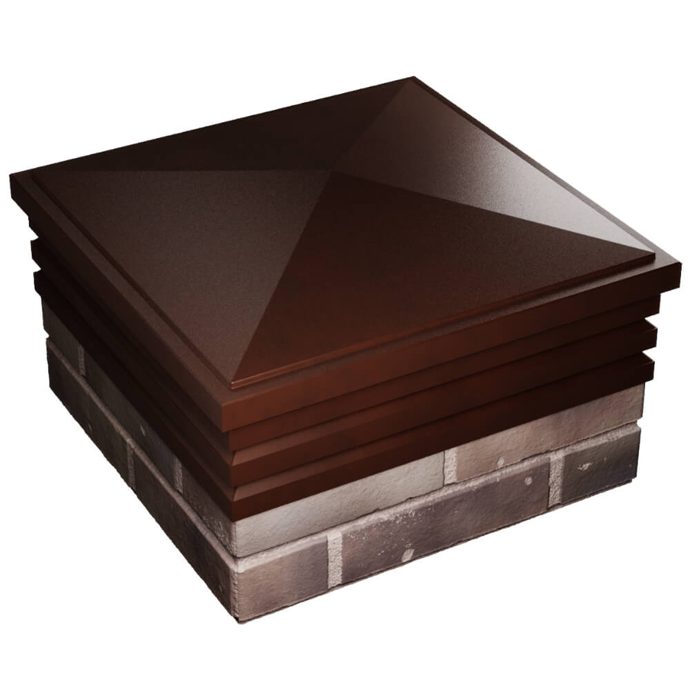 Колпак Zking Бона ХайТек Коричневый на столб 2х2 кирпича (513х513мм) в Харцызске фото