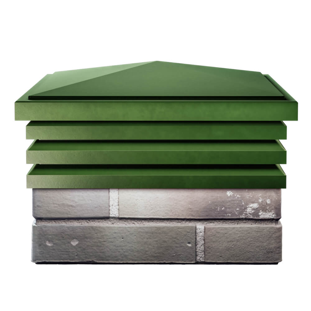 Колпак Zking Бона ХайТек Зеленый на столб 1.5х1.5 кирпича (385х385мм) Харцызск фото