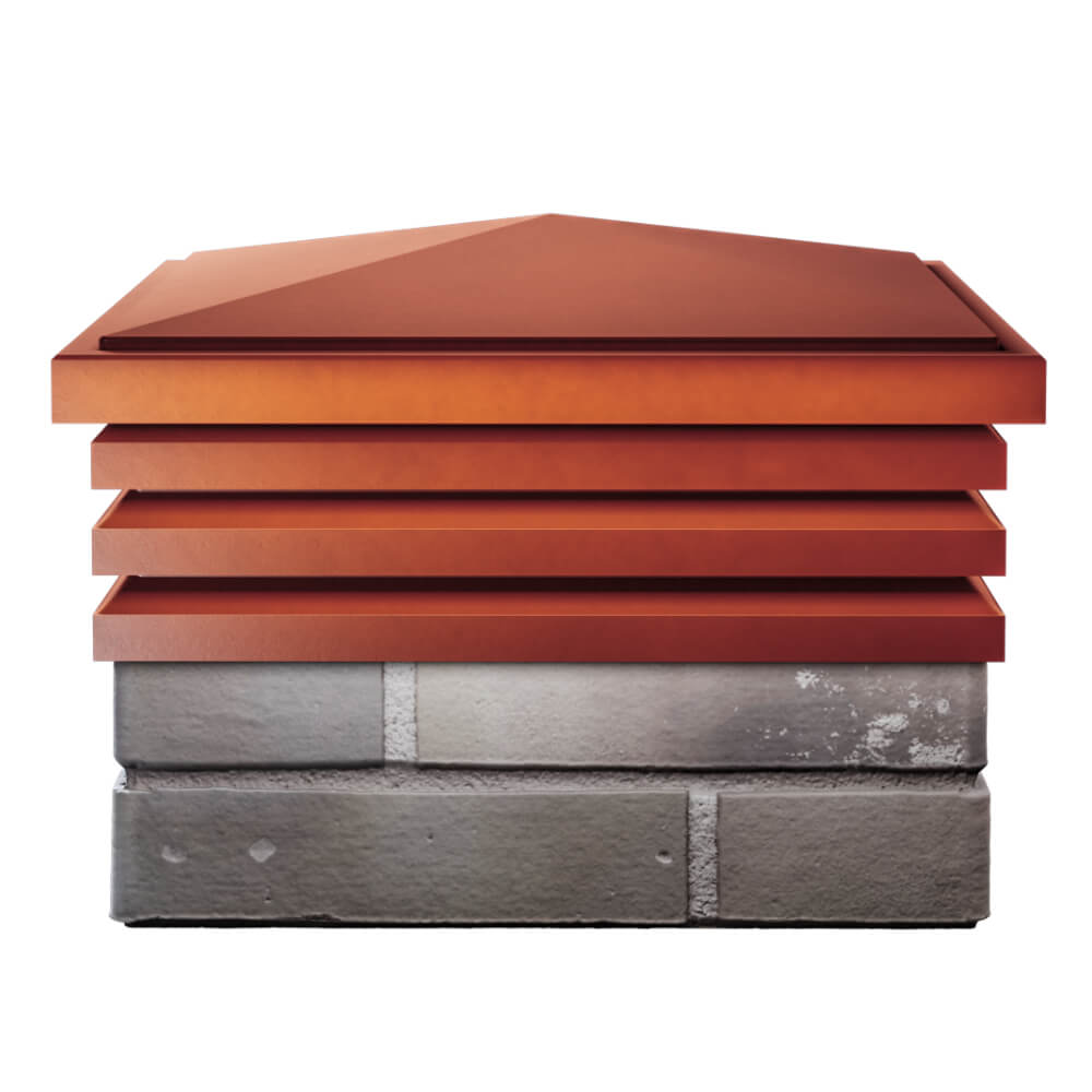 Колпак Zking Бона ХайТек Красный на столб 1.5х1.5 кирпича (385х385мм) Харцызск фото