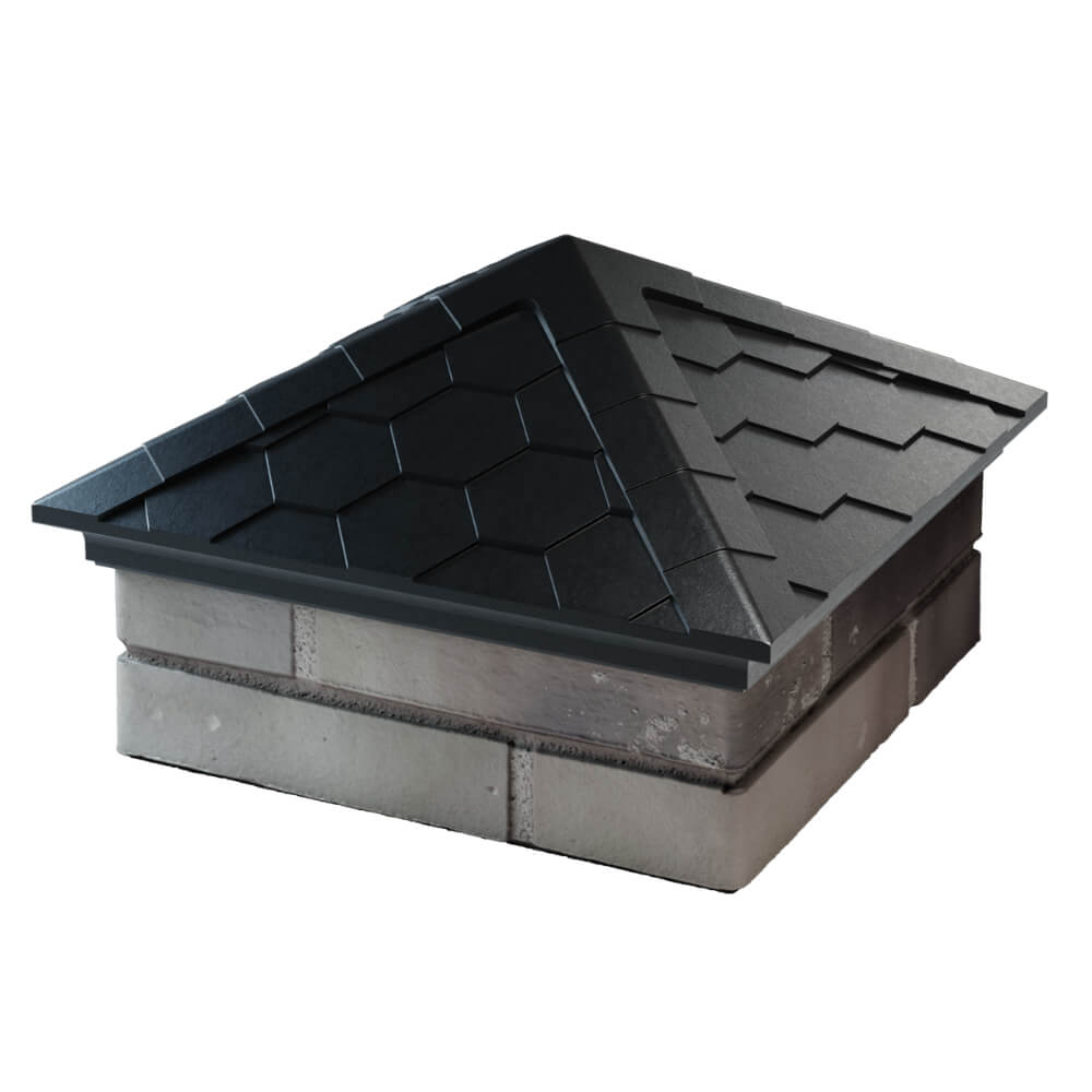 Колпак Zking Эверест Черный на столб 1.5х1.5 кирпича (390х390мм) в Харцызске фото