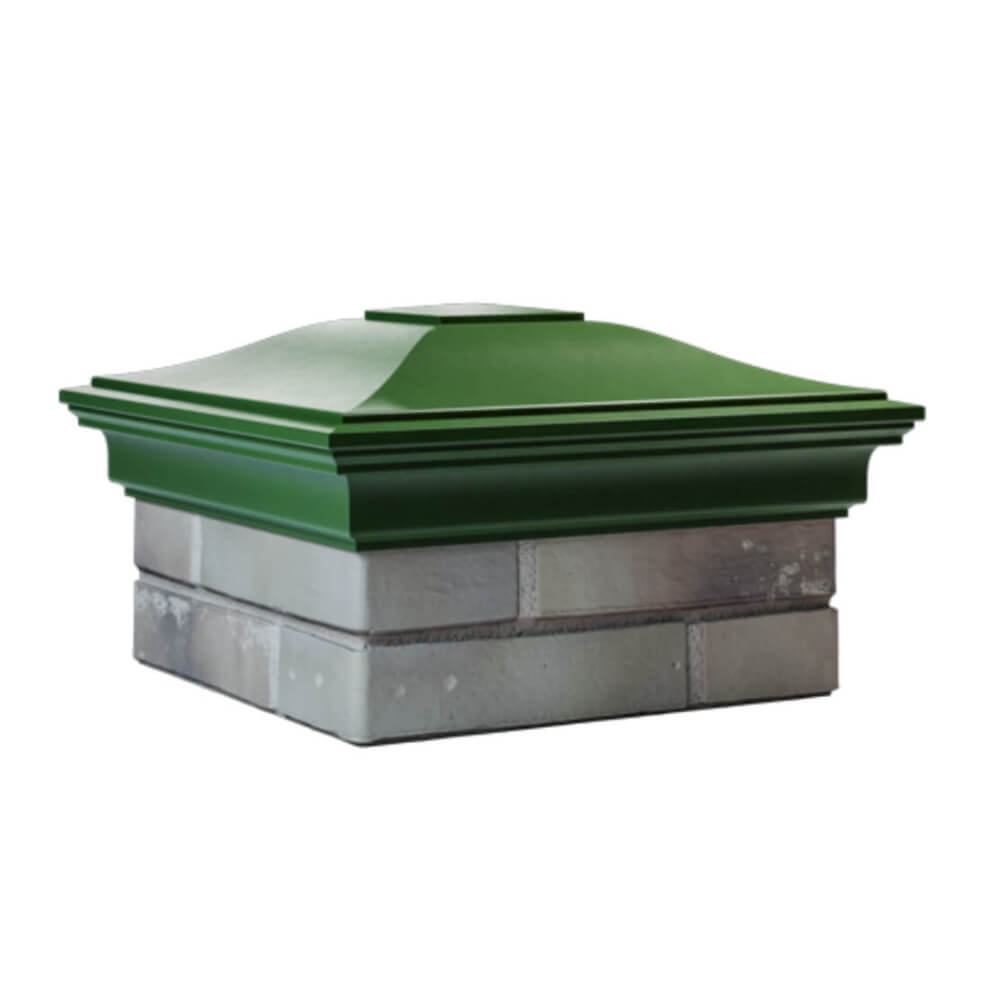 Колпак Zking Монблан Зеленый на столб 1.5х1.5 еврокирпича 0.7НФ (355х355мм) в Харцызске фото