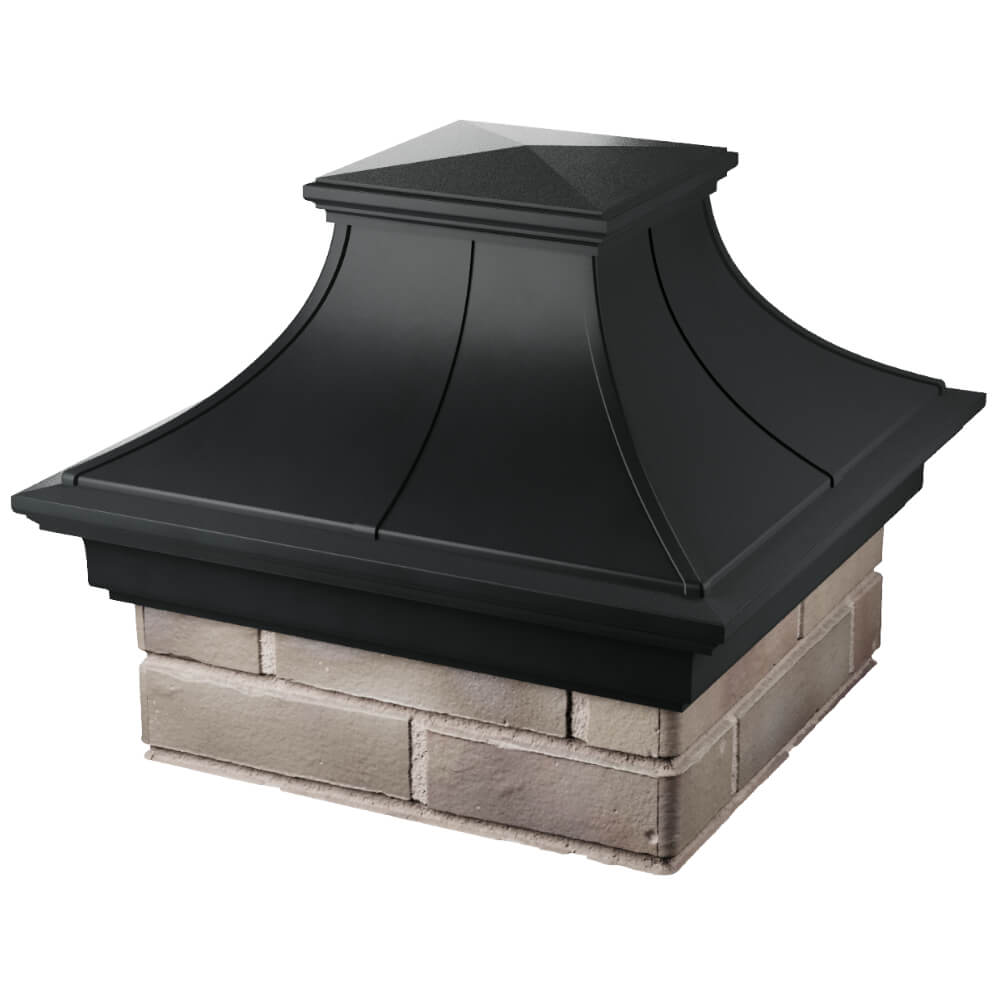 Колпак Zking Монблан Премиум Черный на столб 1.5х1.5 кирпича (385х385мм) в Харцызске фото