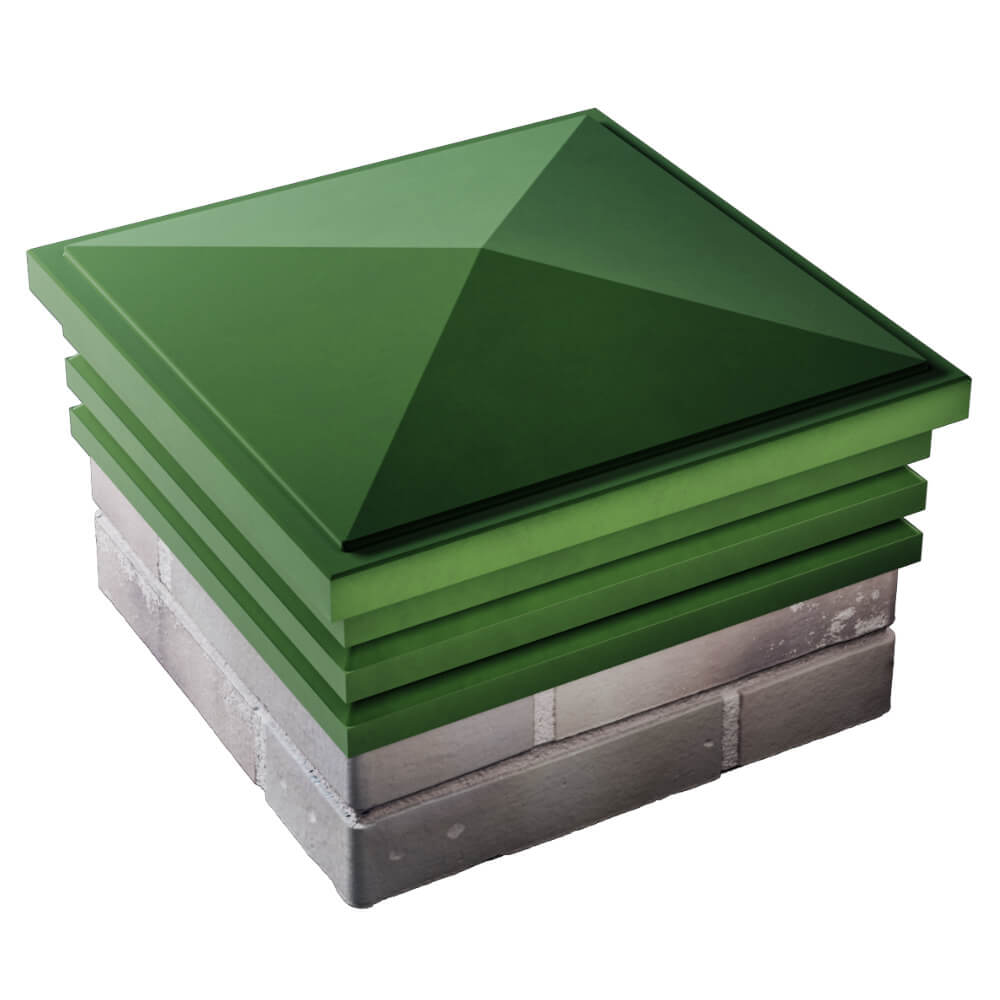 Колпак Zking Бона ХайТек Зеленый на столб 1.5х1.5 кирпича (385х385мм) в Харцызске фото