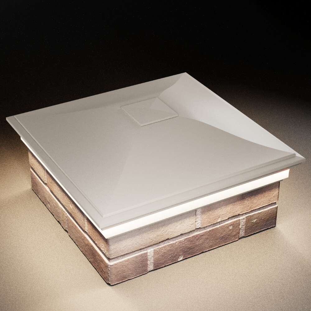 Колпак Zking Монблан Бежевый на столб 2х2 кирпича (515х515мм) c подсветкой в Харцызске фото