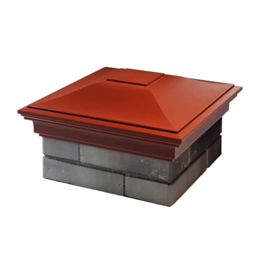 Колпак Zking Монблан Красный на столб 1.5х1.5 еврокирпича 0.7НФ (355х355мм) в Харцызске фото