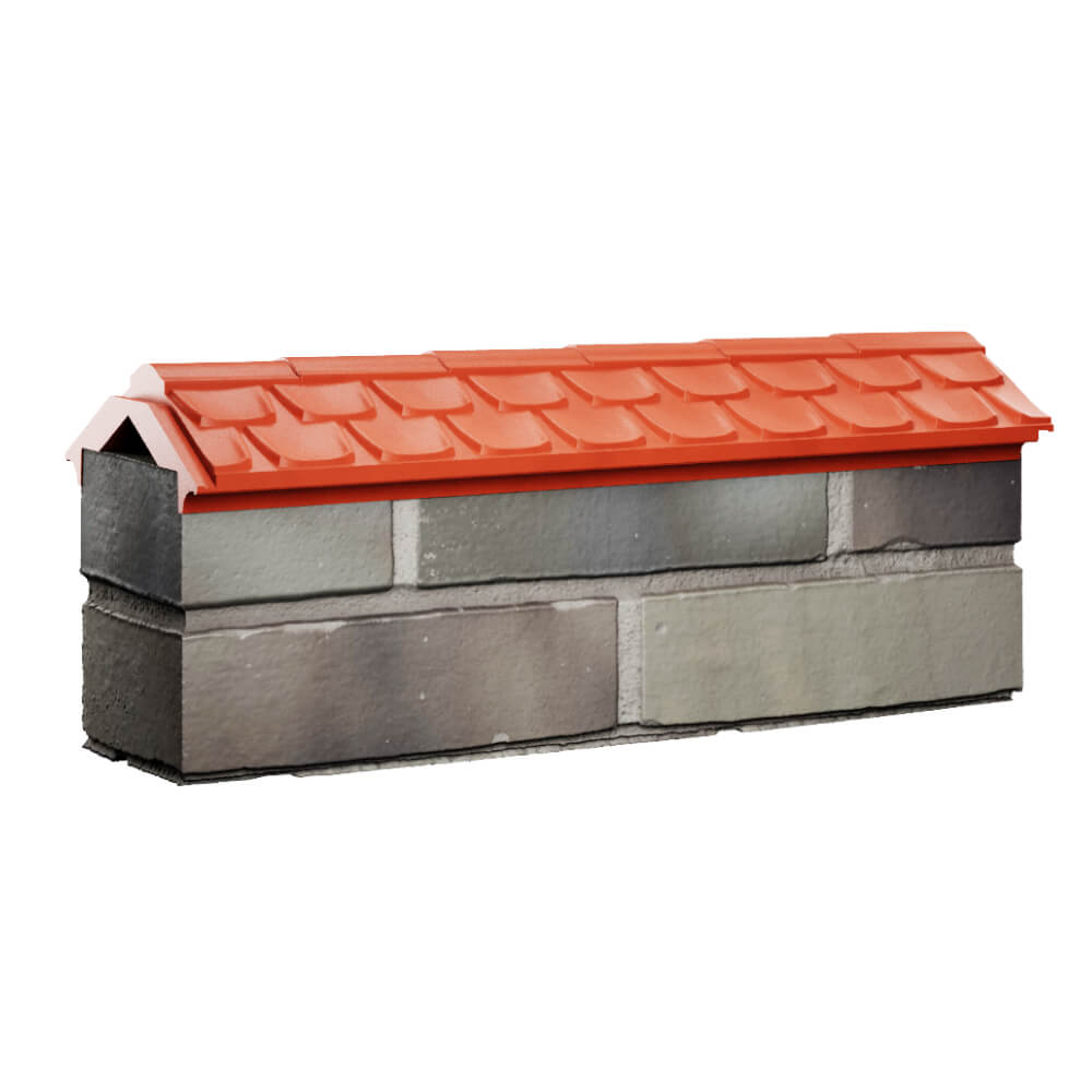 Парапет Zking Эльбрус Красный с посадкой на 0.5 кирпича (130мм) Харцызск фото