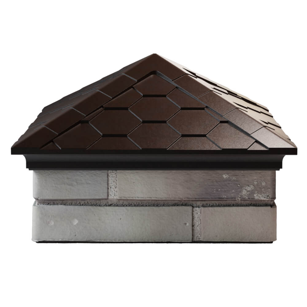 Колпак Zking Эверест Коричневый на столб 1.5х1.5 кирпича (390х390мм) Харцызск фото