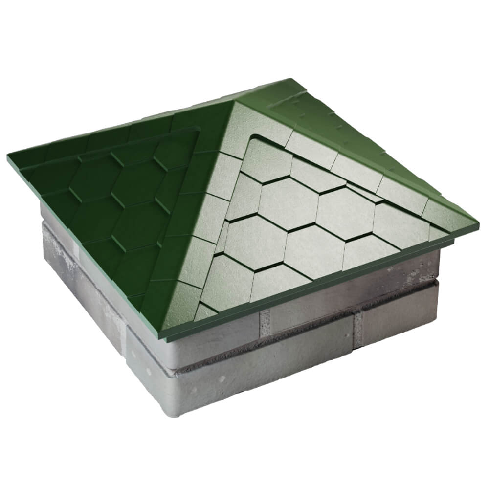 Колпак Zking Эверест Зеленый на столб 1.5х1.5 кирпича (390х390мм) в Харцызске фото