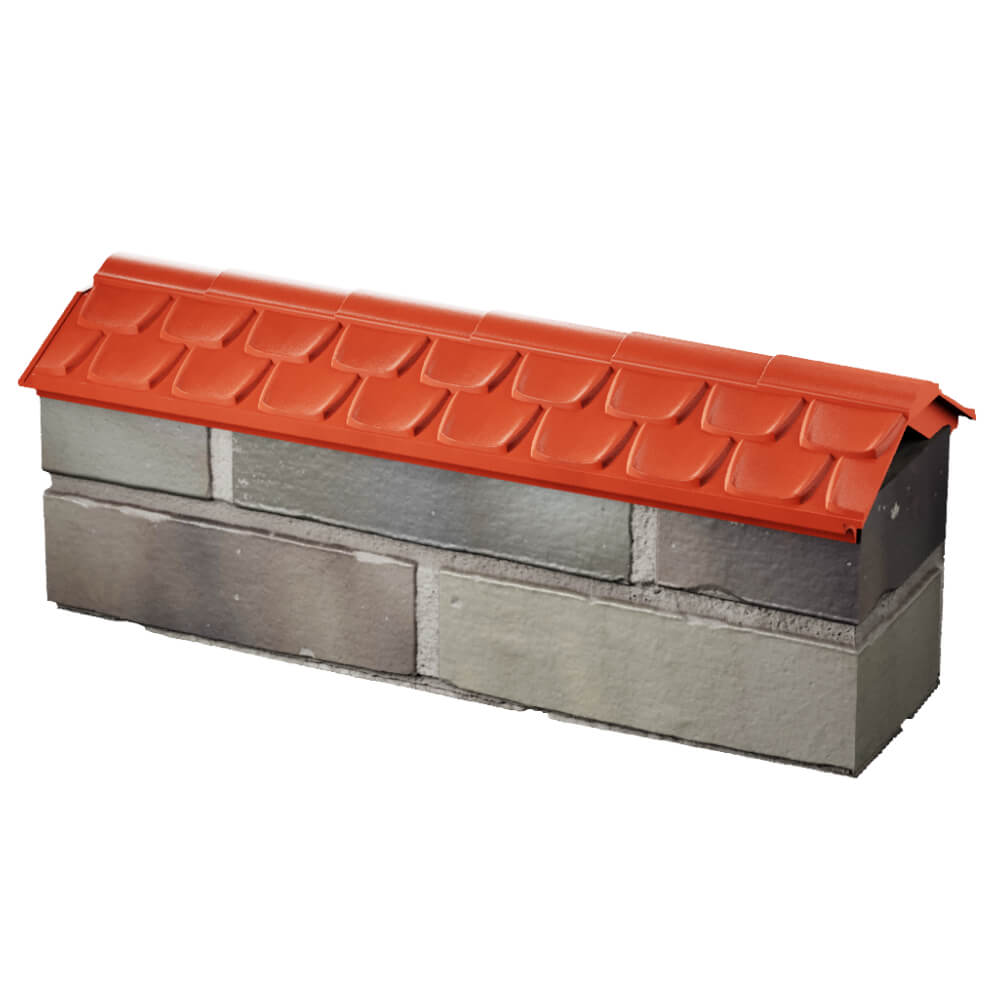 Парапет Zking Эльбрус Красный с посадкой на 0.5 кирпича (130мм) в Харцызске фото