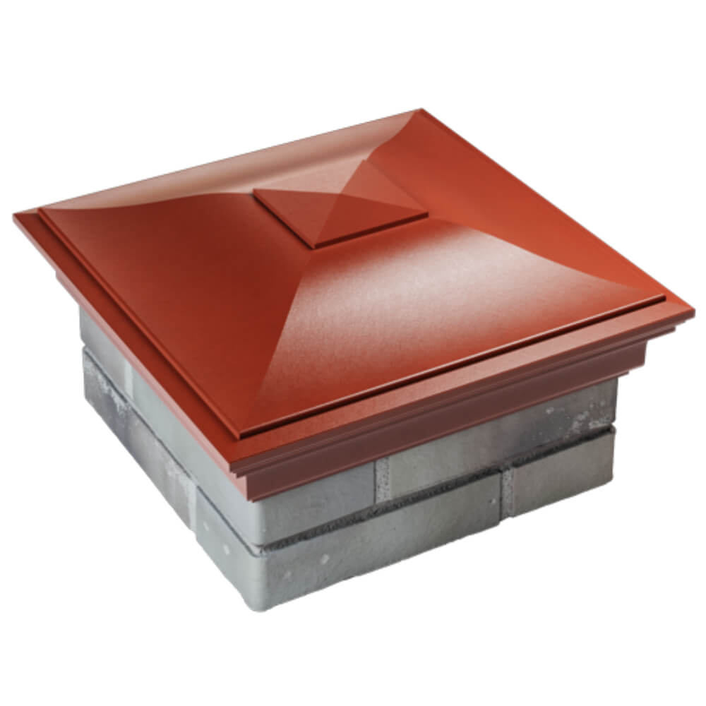 Колпак Zking Монблан Красный на столб 1.5х1.5 кирпича (385х385мм) в Харцызске фото