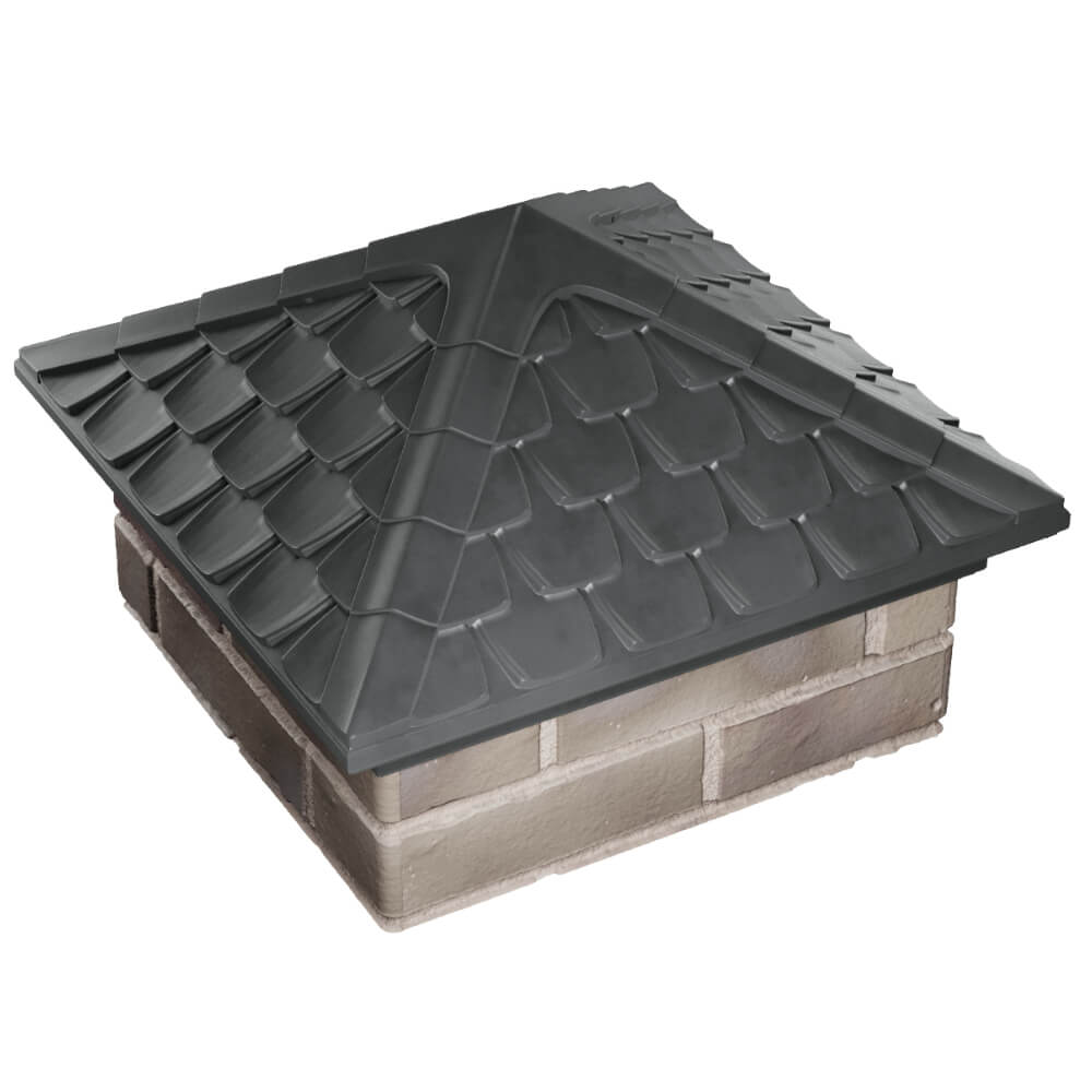 Колпак Zking Эльбрус Серый на столб 1.5х1.5 кирпича (385х385мм) в Харцызске фото