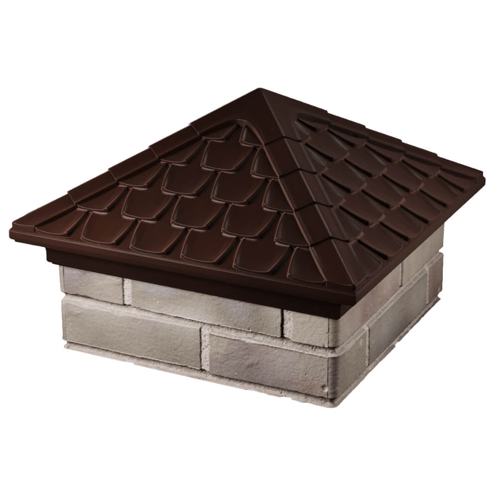 Колпак Zking Эльбрус Коричневый на столб 1.5х1.5 кирпича (385х385мм) в Харцызске фото