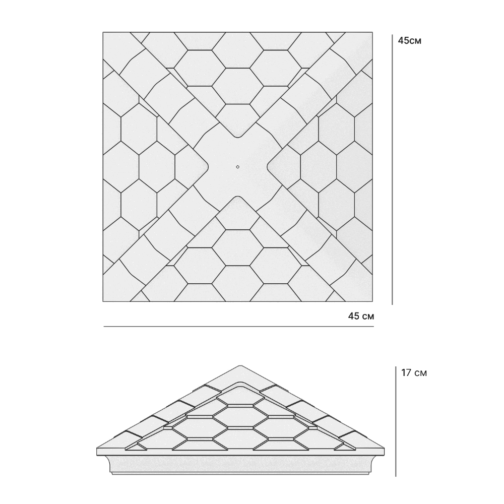 Колпак Zking Эверест Черный на столб 1.5х1.5 кирпича (390х390мм) в Харцызске фото