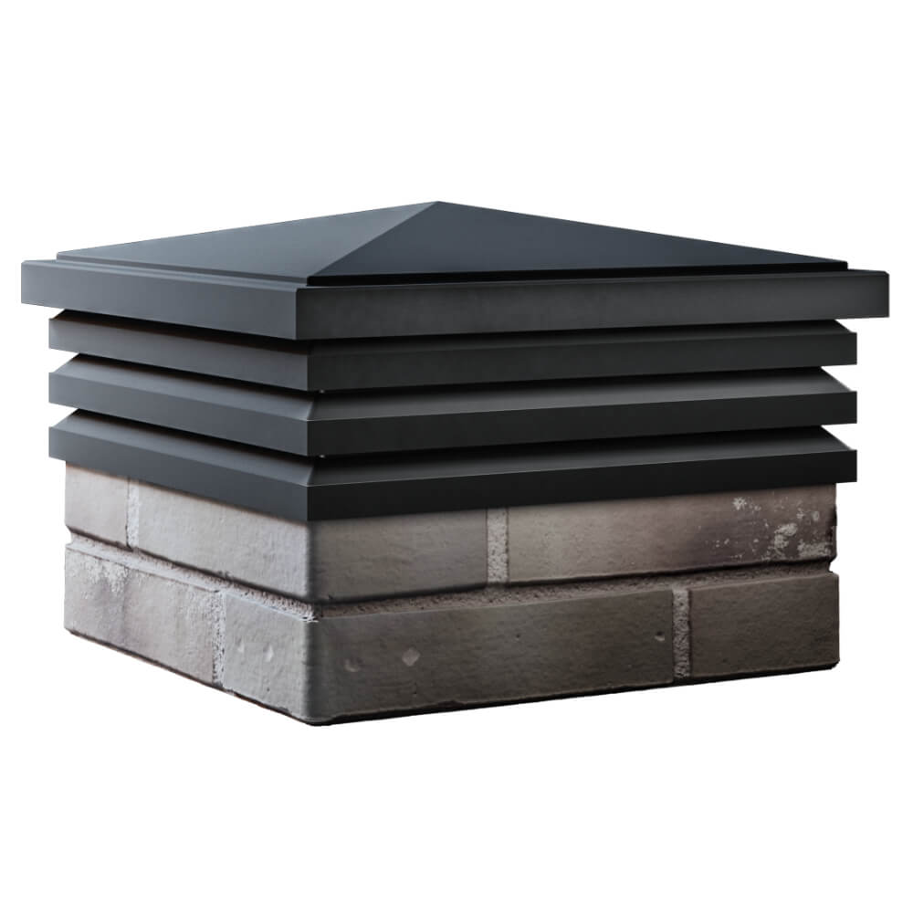 Колпак Zking Бона ХайТек Черный на столб 1.5х1.5 кирпича (385х385мм) в Харцызске фото