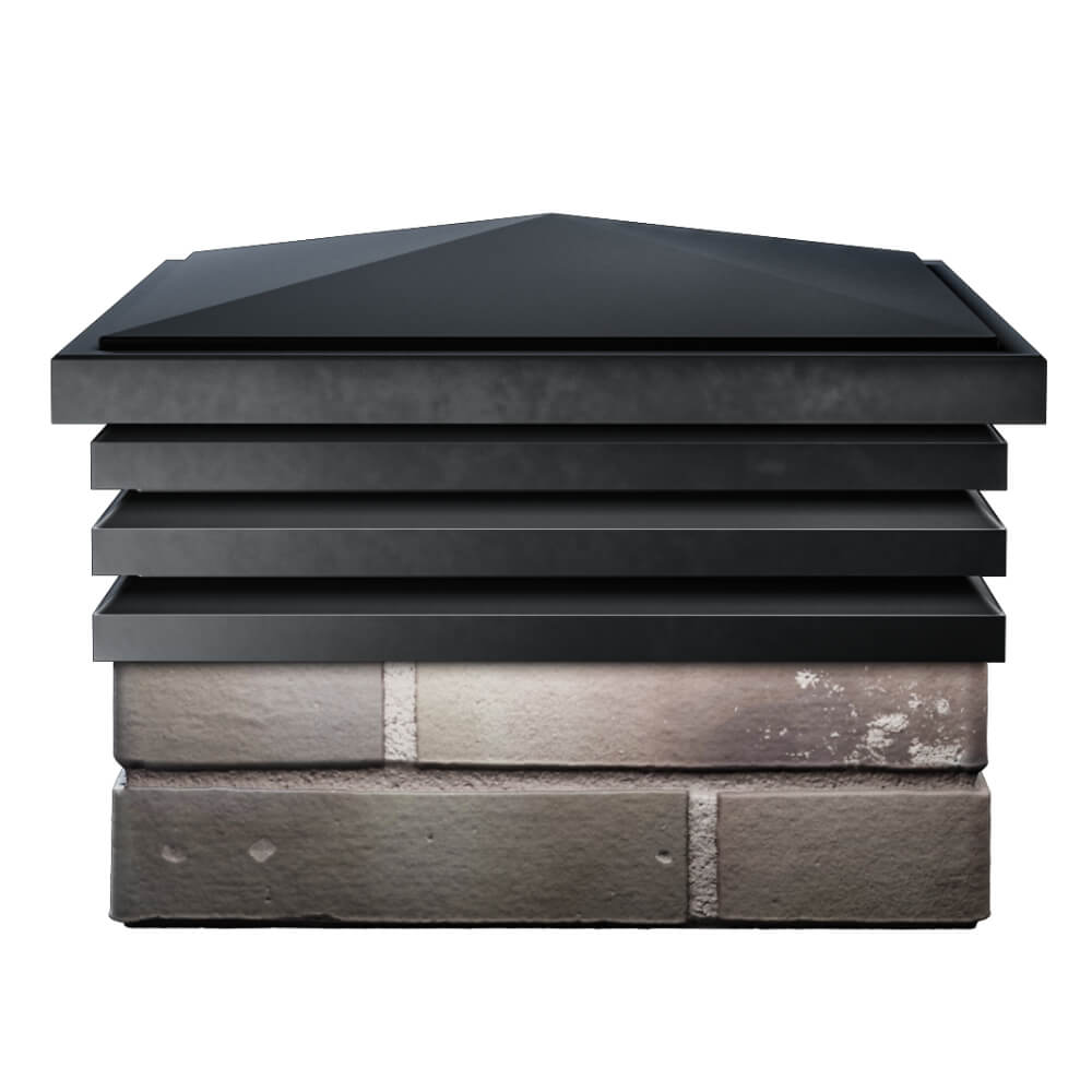 Колпак Zking Бона ХайТек Черный на столб 1.5х1.5 кирпича (385х385мм) Харцызск фото