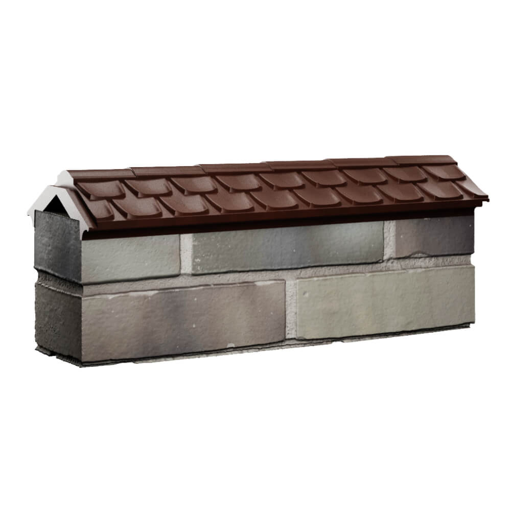 Парапет Zking Эльбрус Коричневый с посадкой на 0.5 кирпича (130мм) Харцызск фото