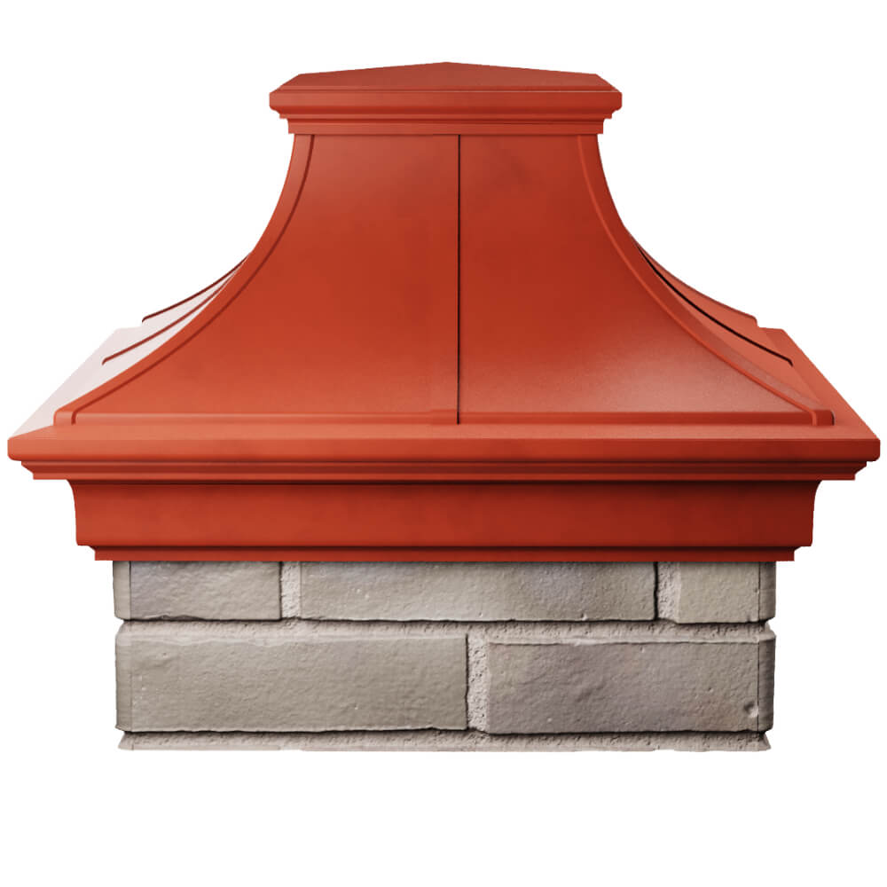 Колпак Zking Монблан Премиум Красный на столб 1.5х1.5 кирпича (385х385мм) Харцызск фото