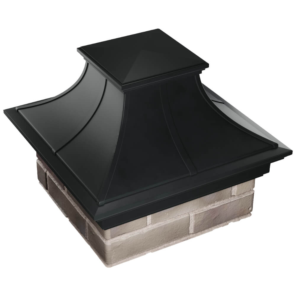 Колпак Zking Монблан Премиум Черный на столб 1.5х1.5 кирпича (385х385мм) в Харцызске фото