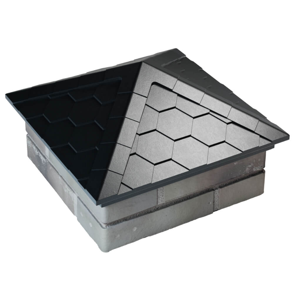 Колпак Zking Эверест Черный на столб 1.5х1.5 кирпича (390х390мм) в Харцызске фото