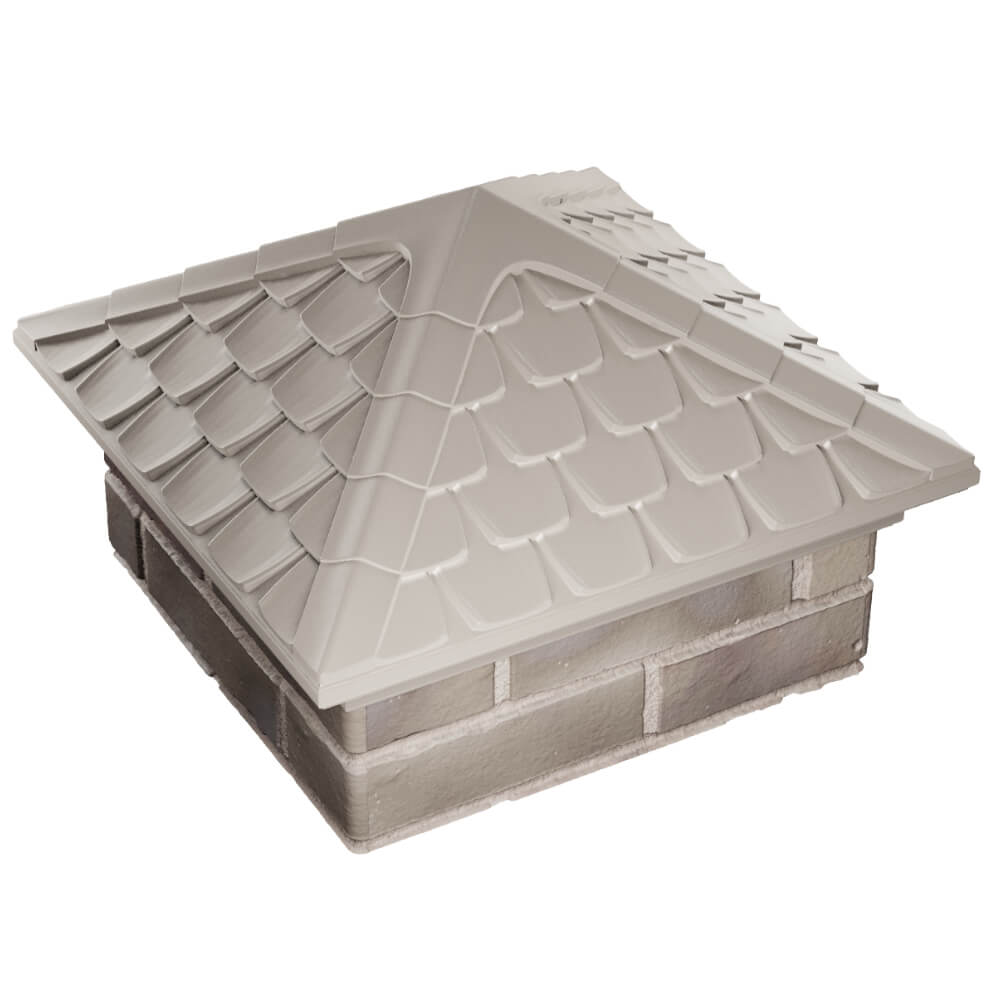 Колпак Zking Эльбрус Бежевый на столб 1.5х1.5 кирпича (385х385мм) в Харцызске фото