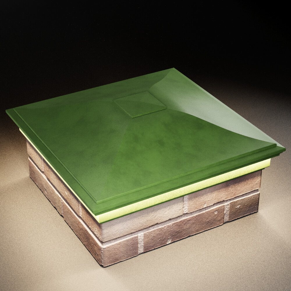 Колпак Zking Монблан Зеленый на столб 2х2 кирпича (515х515мм) c подсветкой в Харцызске фото