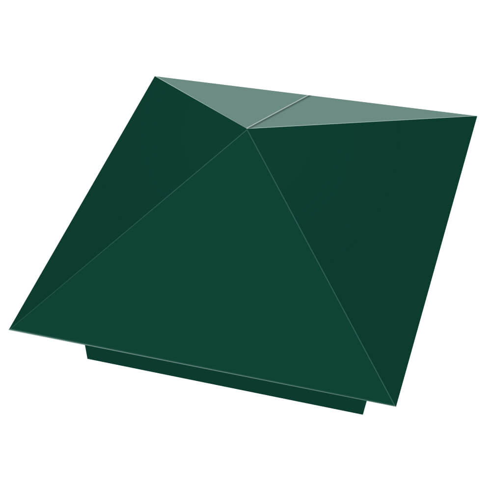 Колпак металлический 390х390мм RAL6005 Зеленый Мох заборный Харцызск фото