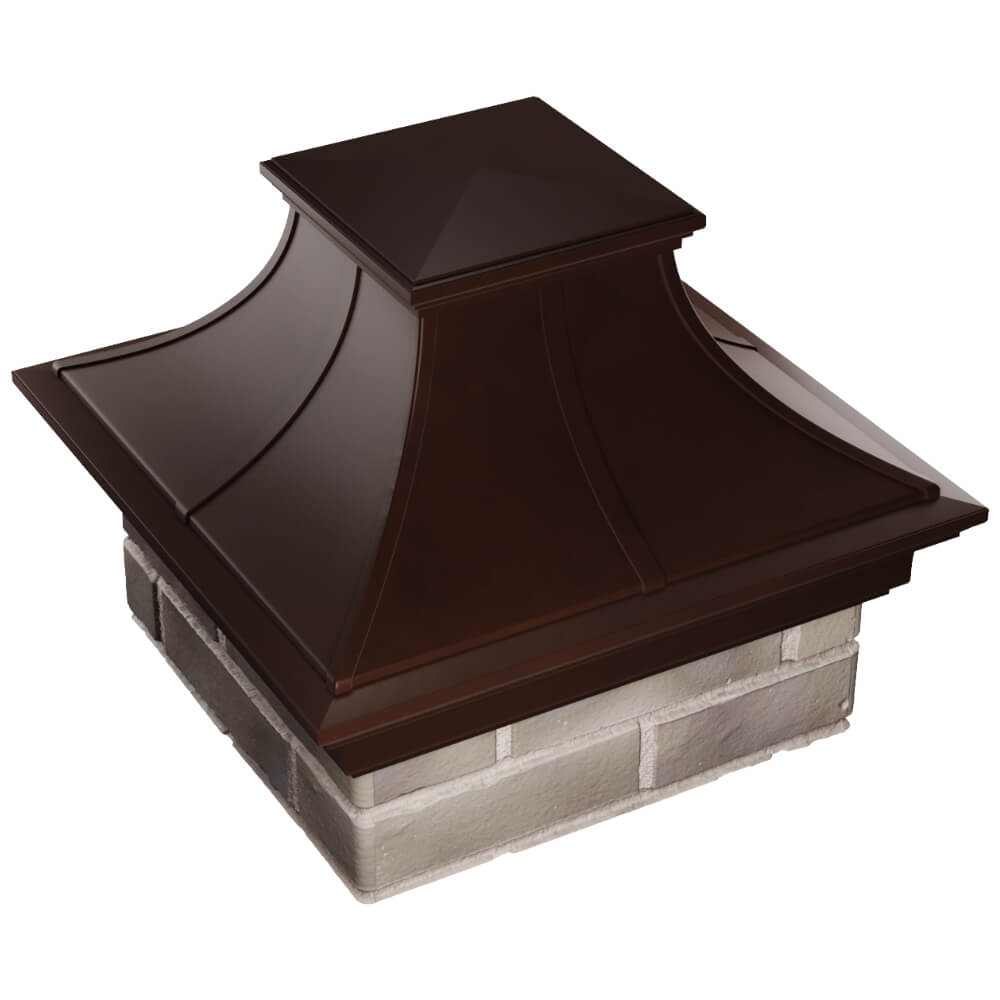 Колпак Zking Монблан Премиум Коричневый на столб 1.5х1.5 кирпича (385х385мм) в Харцызске фото