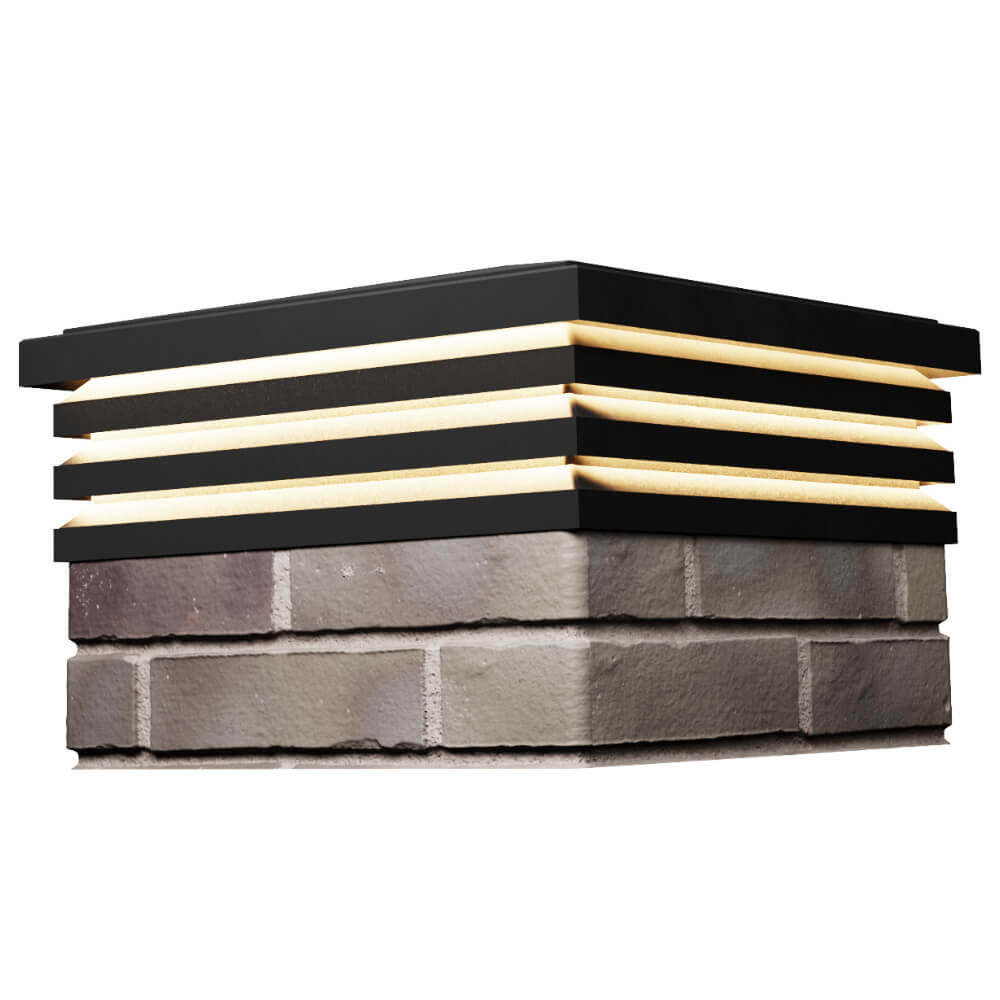 Колпак Zking Бона ХайТек Черный на столб 1.5х1.5 кирпича (385х385мм) с подсветкой в Харцызске фото