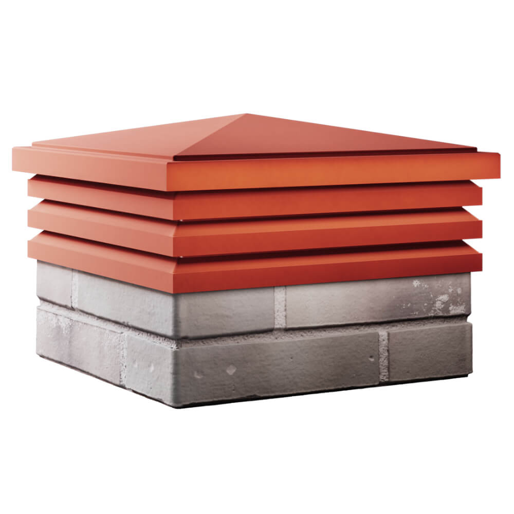 Колпак Zking Бона ХайТек Красный на столб 1.5х1.5 кирпича (385х385мм) в Харцызске фото