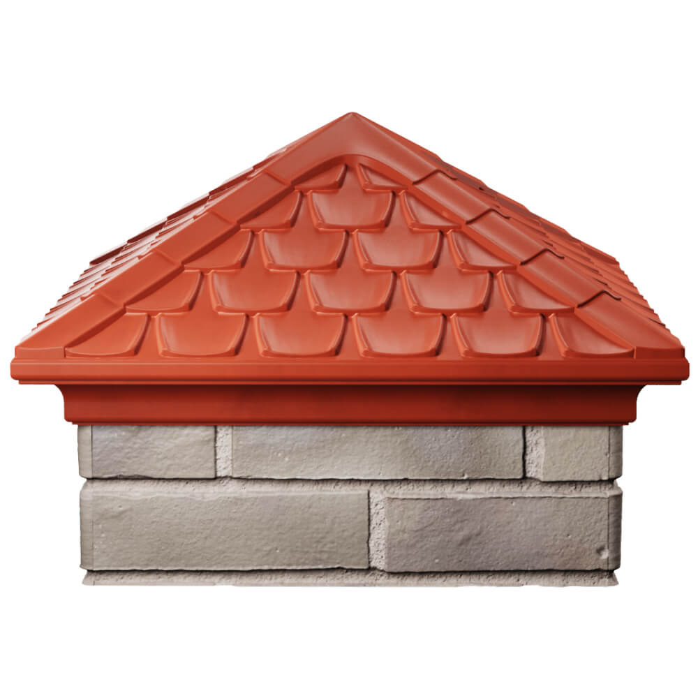 Колпак Zking Эльбрус Красный на столб 1.5х1.5 кирпича (385х385мм) Харцызск фото