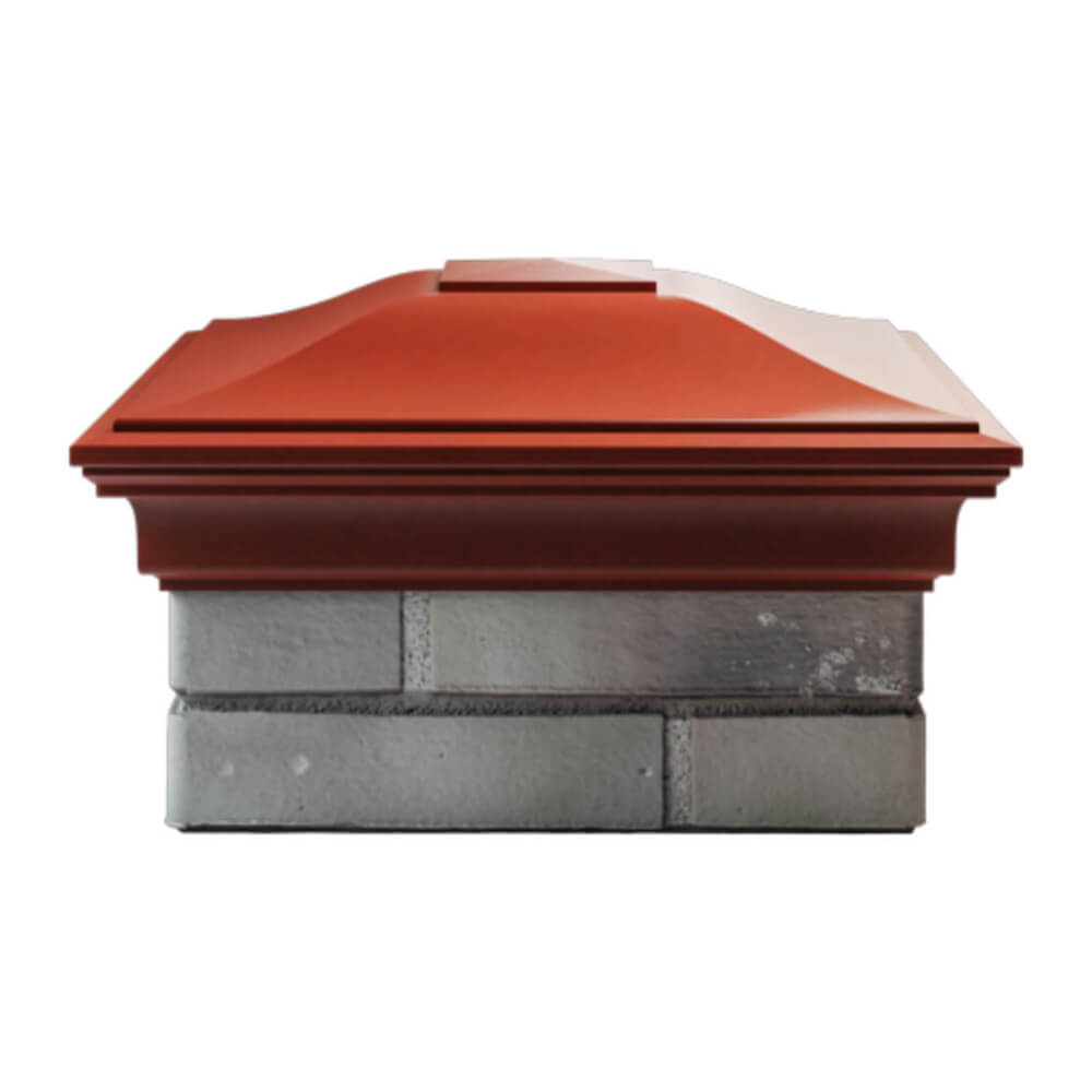 Колпак Zking Монблан Красный на столб 1.5х1.5 еврокирпича 0.7НФ (355х355мм) Харцызск фото