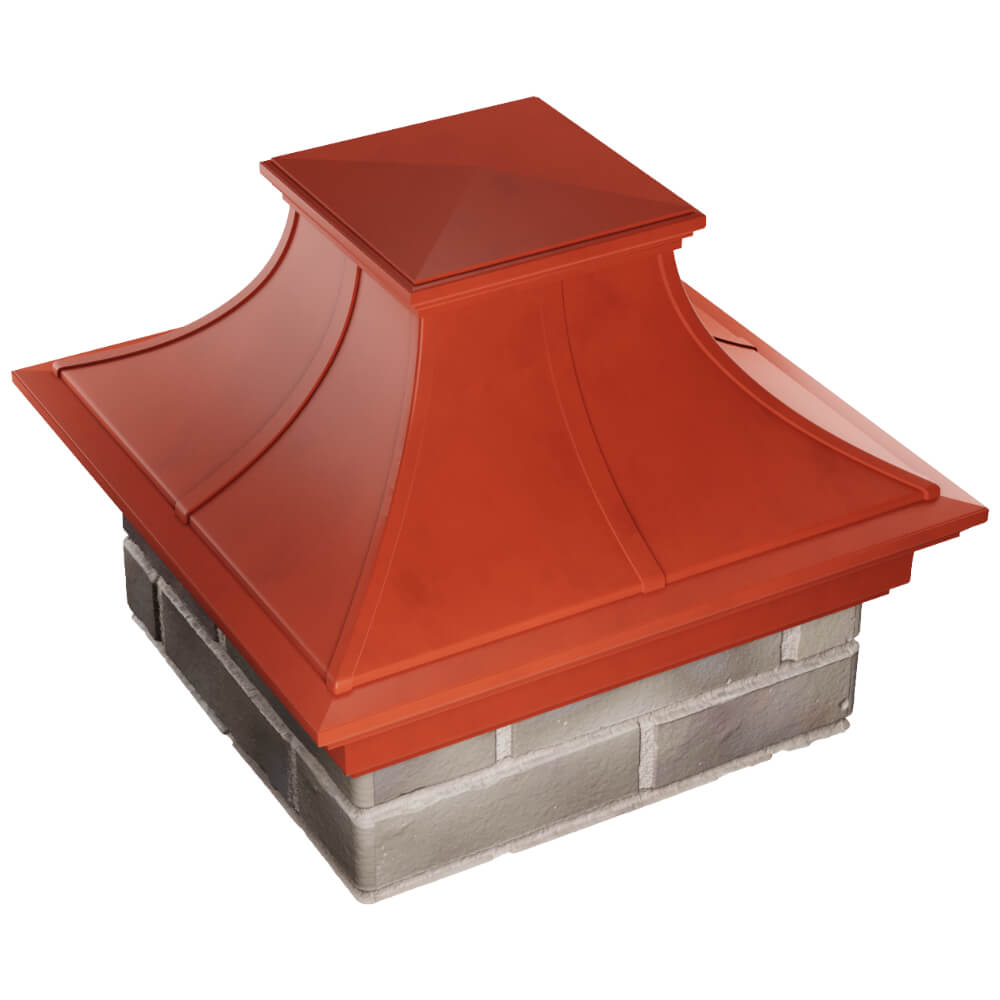 Колпак Zking Монблан Премиум Красный на столб 1.5х1.5 кирпича (385х385мм) в Харцызске фото