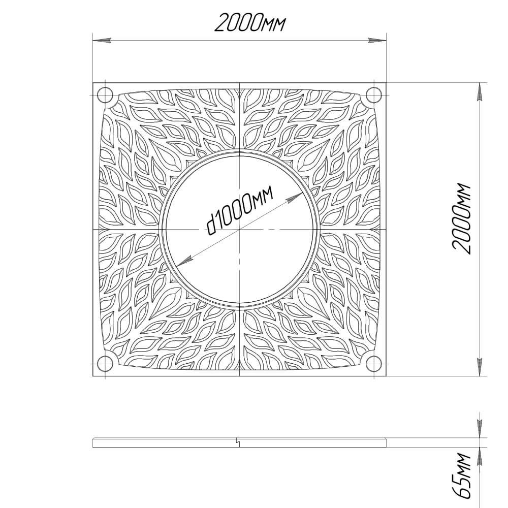 Приствольная решетка для дерева ZKING CRUST 2х2м Черная в Харцызске фото