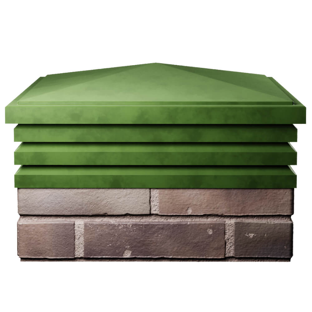 Колпак Zking Бона ХайТек Зеленый на столб 2х2 кирпича (513х513мм) Харцызск фото