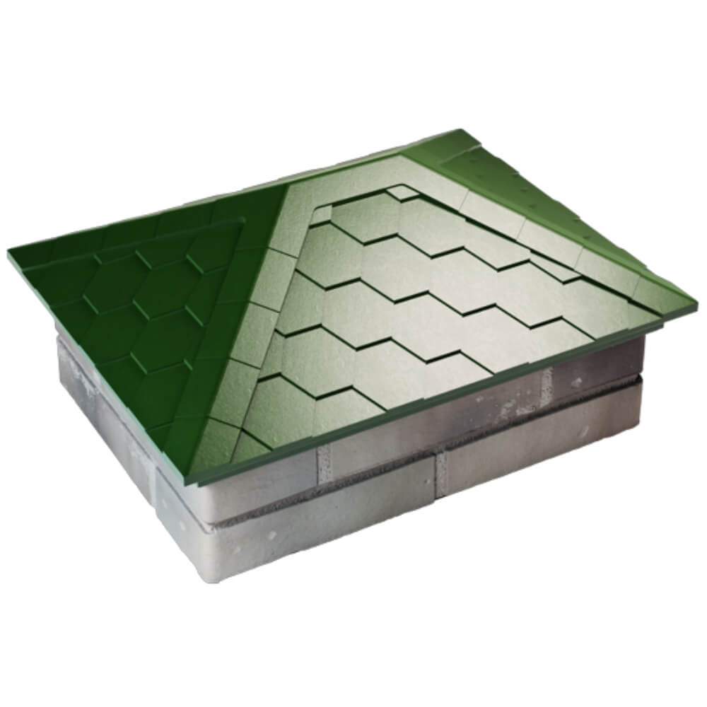 Колпак Zking Эверест Зеленый на столб 2х1.5 кирпича (520х390мм) Харцызск фото