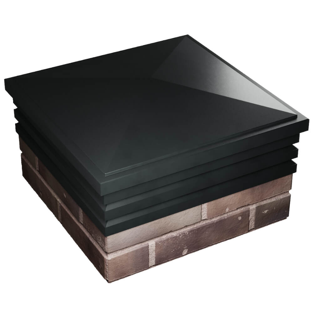 Колпак Zking Бона ХайТек Черный на столб 2х2 кирпича (513х513мм) в Харцызске фото