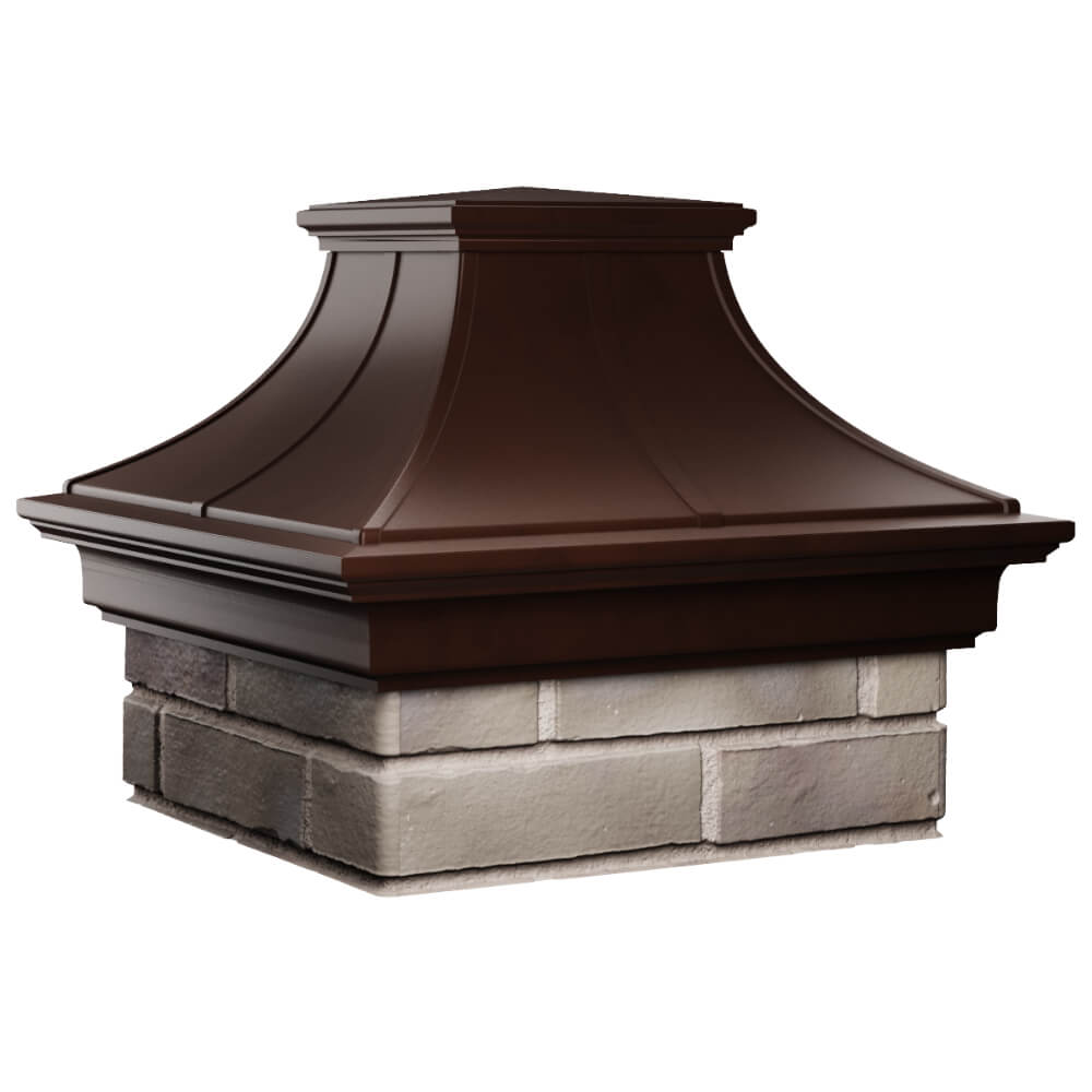 Колпак Zking Монблан Премиум Коричневый на столб 1.5х1.5 кирпича (385х385мм) в Харцызске фото