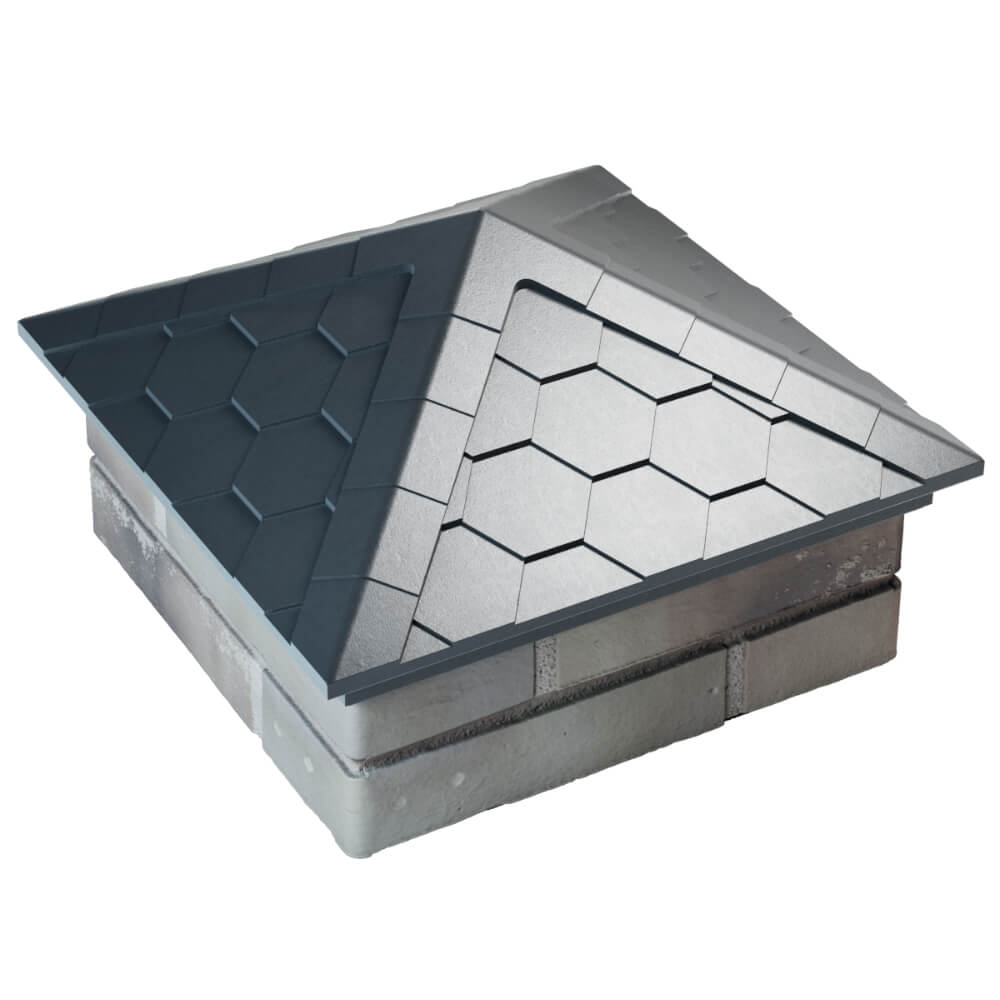 Колпак Zking Эверест Серый на столб 1.5х1.5 кирпича (390х390мм) в Харцызске фото