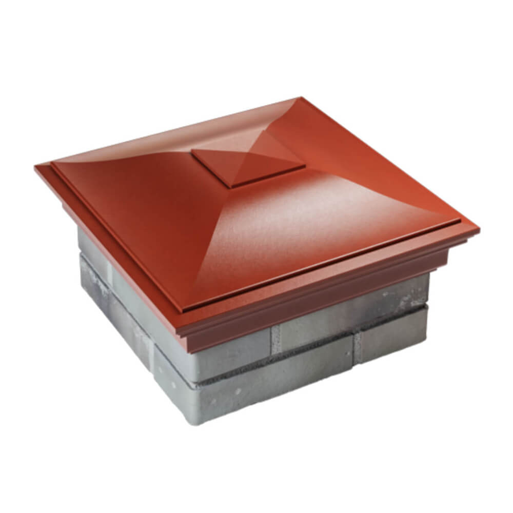 Колпак Zking Монблан Красный на столб 1.5х1.5 еврокирпича 0.7НФ (355х355мм) в Харцызске фото