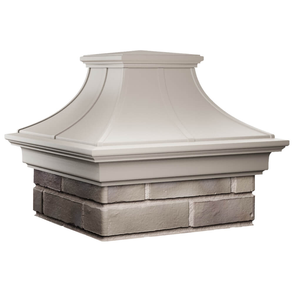 Колпак Zking Монблан Премиум Бежевый на столб 1.5х1.5 кирпича (385х385мм) в Харцызске фото