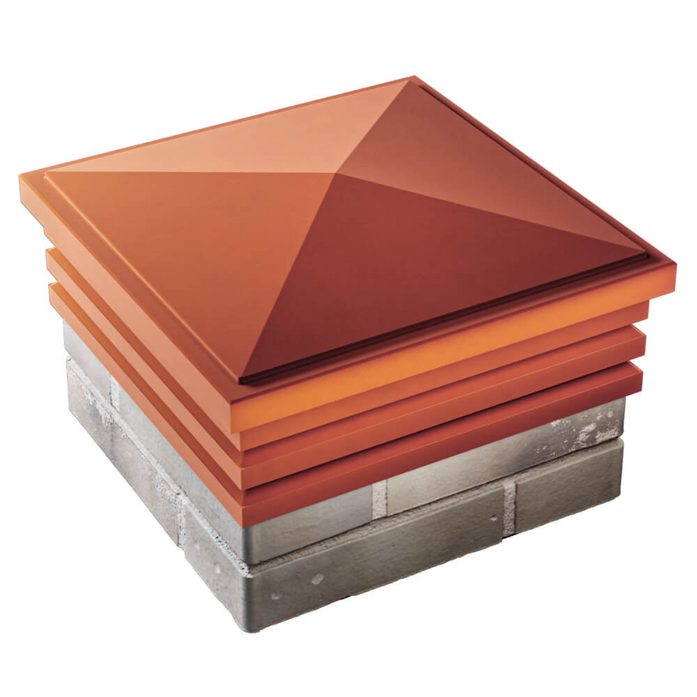 Колпак Zking Бона ХайТек Красный на столб 1.5х1.5 кирпича (385х385мм) в Харцызске фото