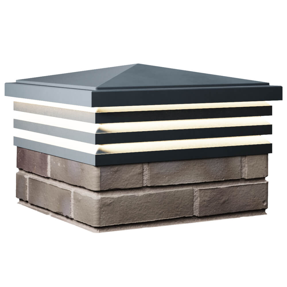 Колпак Zking Бона ХайТек Серый на столб 1.5х1.5 кирпича (385х385мм) с подсветкой в Харцызске фото