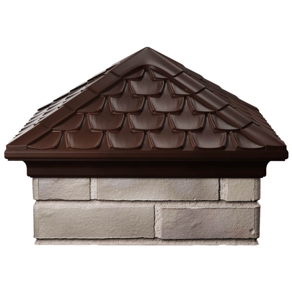 Колпак Zking Эльбрус Коричневый на столб 1.5х1.5 кирпича (385х385мм) Харцызск фото