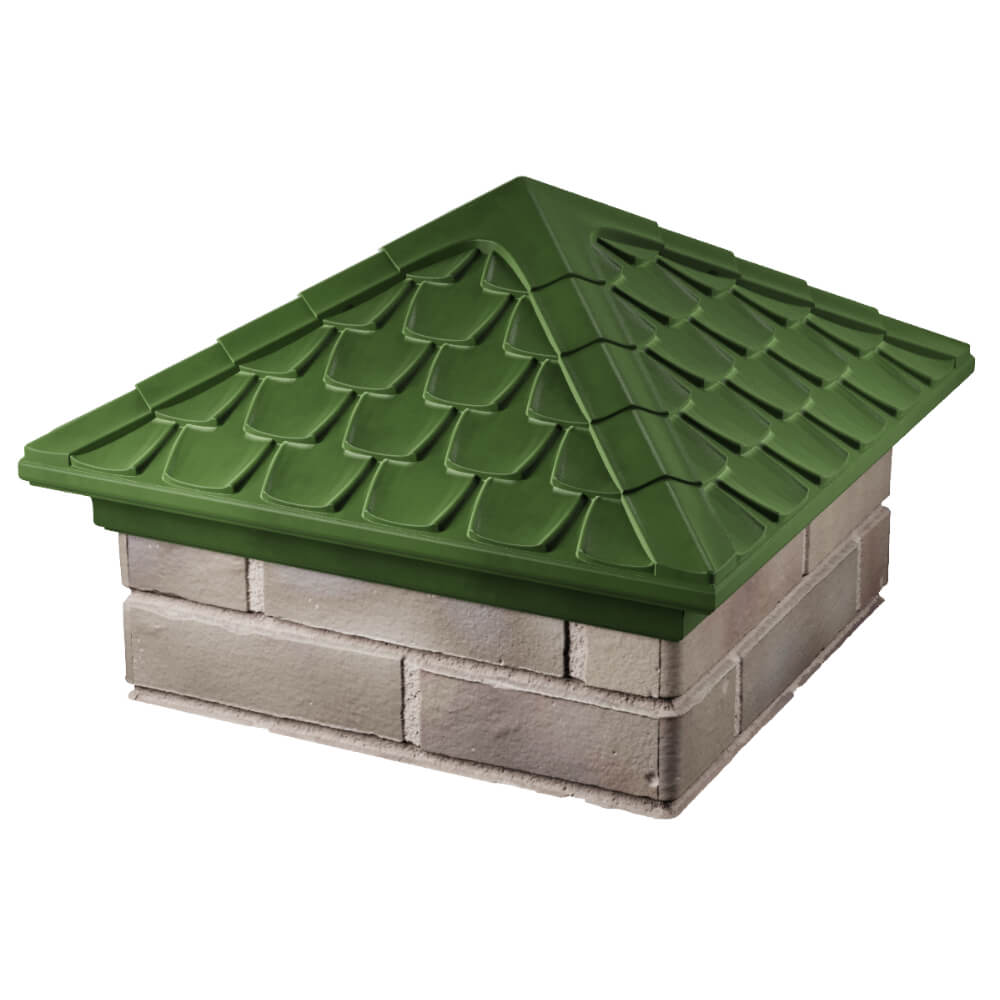 Колпак Zking Эльбрус Зеленый на столб 1.5х1.5 кирпича (385х385мм) в Харцызске фото