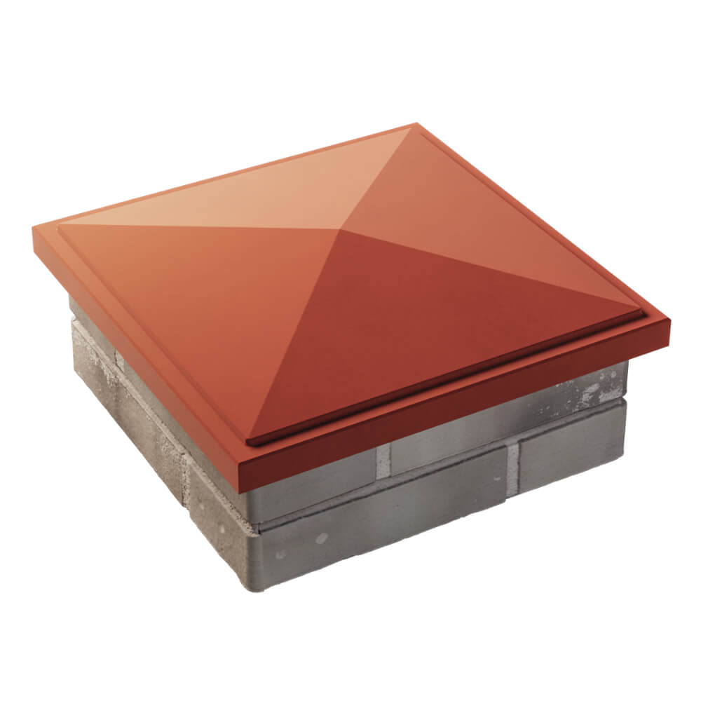 Колпак Zking БонаМоно Красный на столб 1.5х1.5 кирпича (385х385, 400х400мм) в Харцызске фото