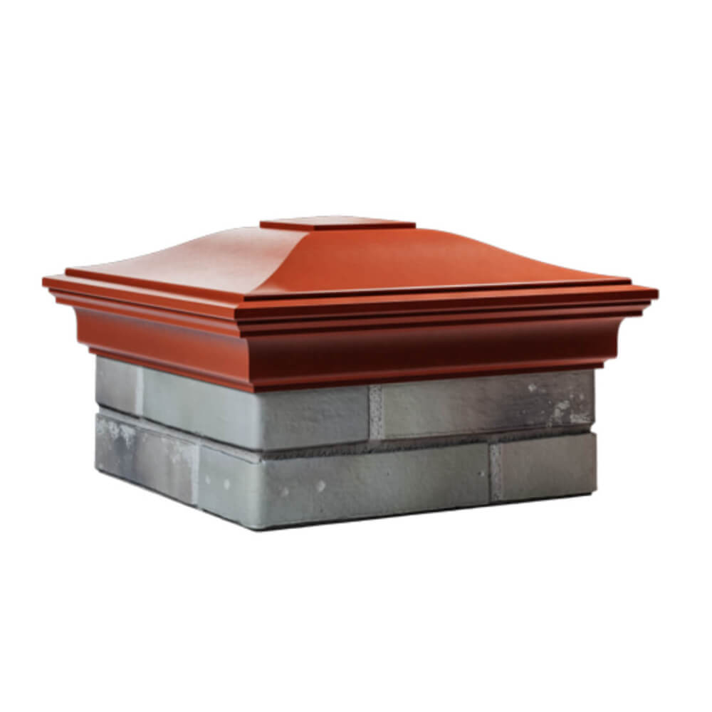 Колпак Zking Монблан Красный на столб 1.5х1.5 еврокирпича 0.7НФ (355х355мм) в Харцызске фото