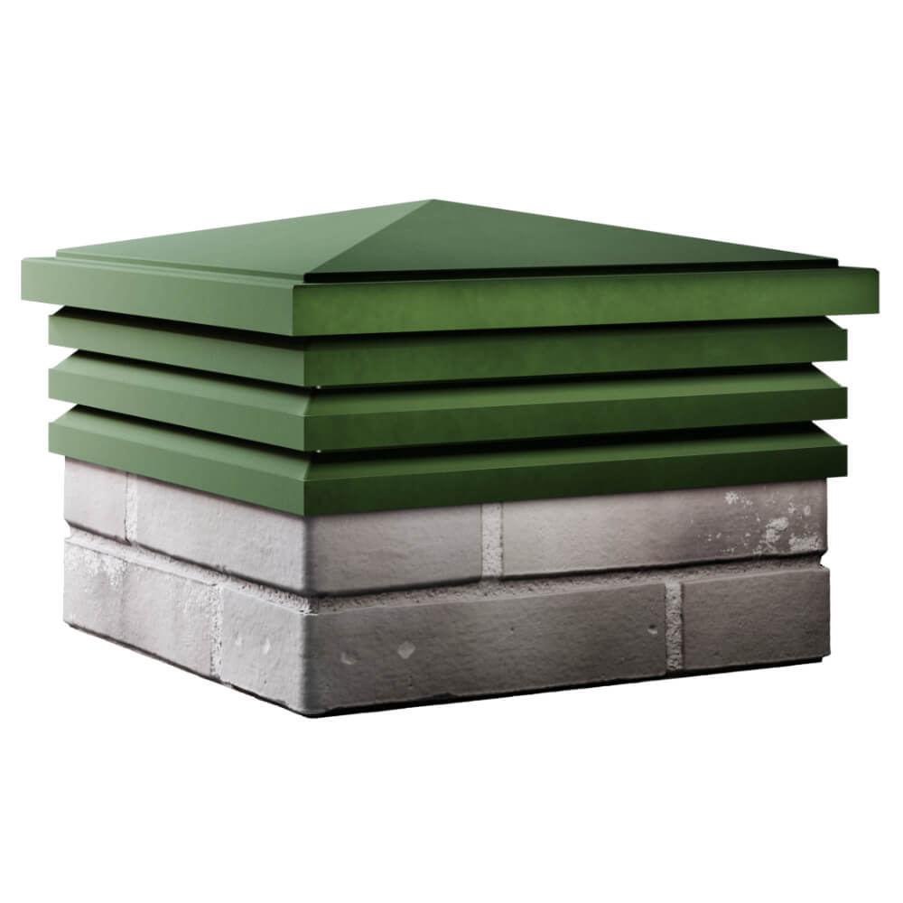 Колпак Zking Бона ХайТек Зеленый на столб 1.5х1.5 кирпича (385х385мм) в Харцызске фото