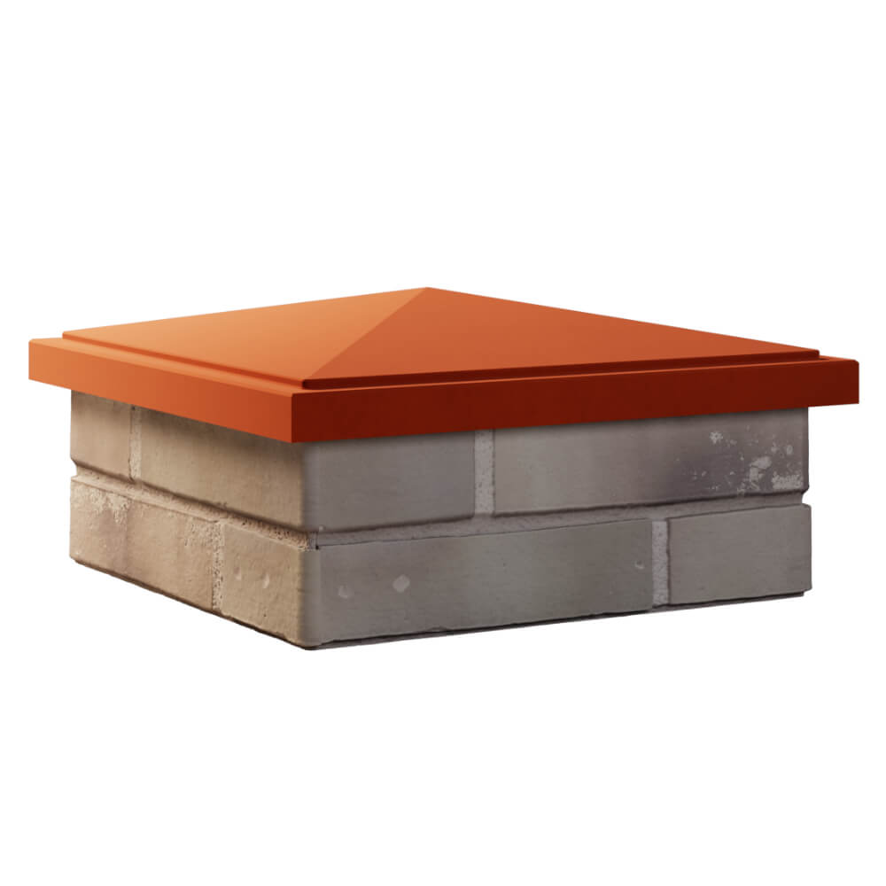 Колпак Zking БонаМоно Красный на столб 1.5х1.5 кирпича (385х385, 400х400мм) в Харцызске фото