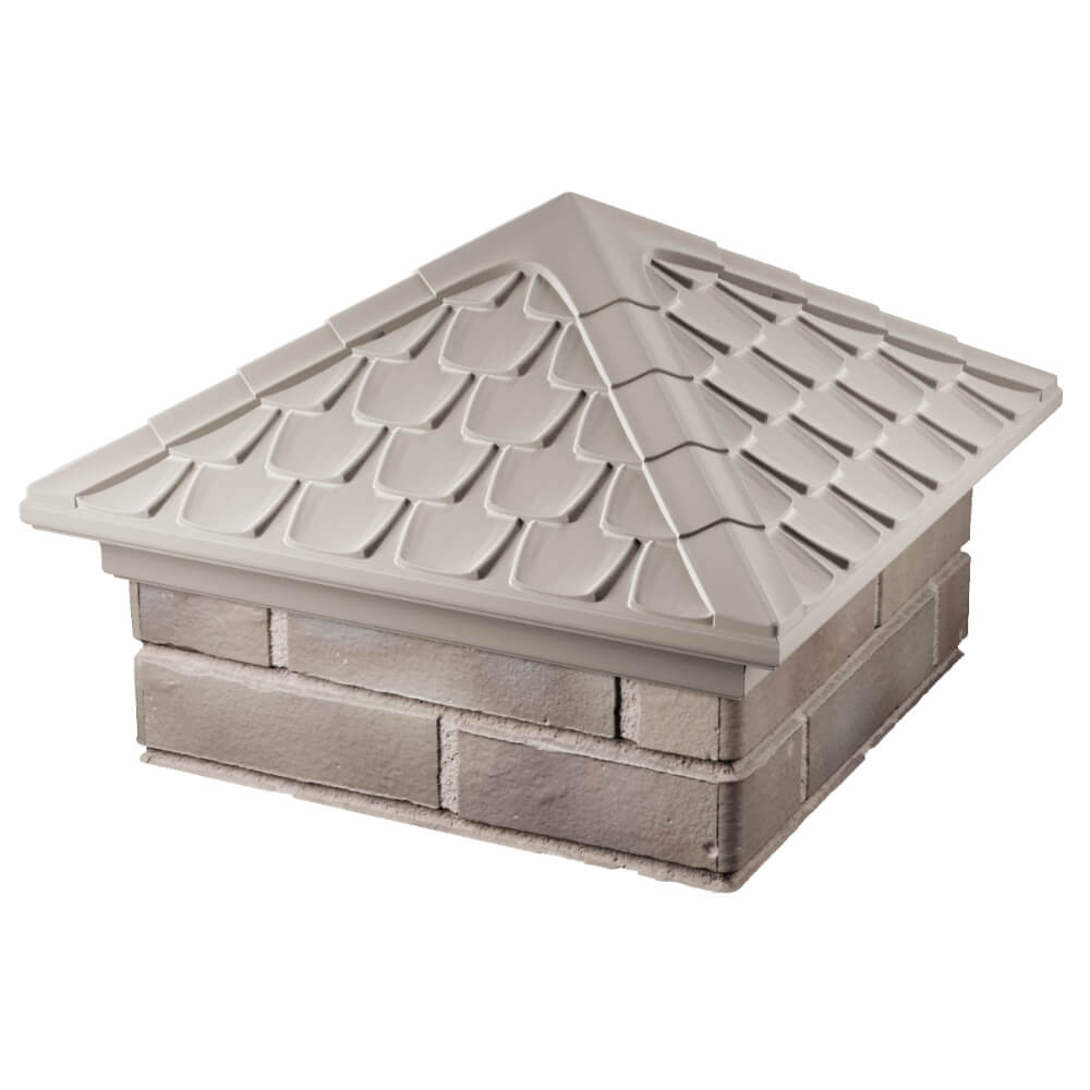 Колпак Zking Эльбрус Бежевый на столб 1.5х1.5 кирпича (385х385мм) в Харцызске фото